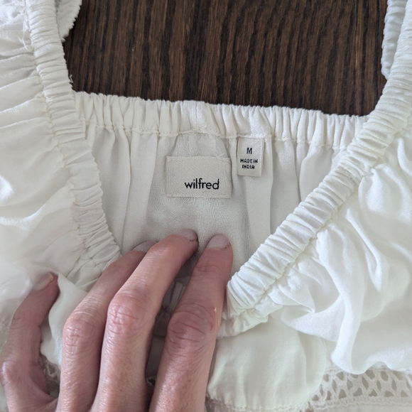Aritzia Wilfred Off-the-Shoulder white Emmie Dress size M - Picture 8 of 9